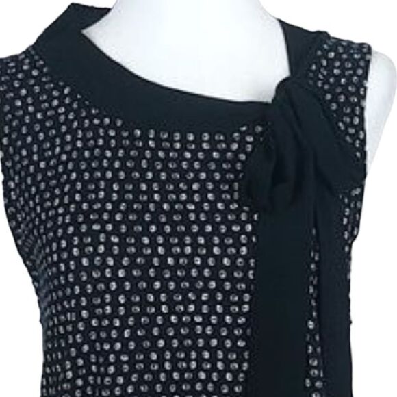 Anthropologie Deletta Black with white dots top with tie size small - Picture 3 of 8